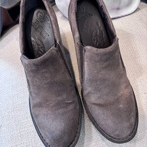 Born Women's Gray Suede Slip-On Loafers